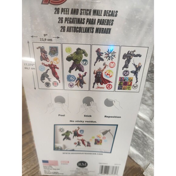 RoomMates RMK4289SCS Classic Avengers Peel and Stick Wall Decals 26 Count - Picture 4 of 6